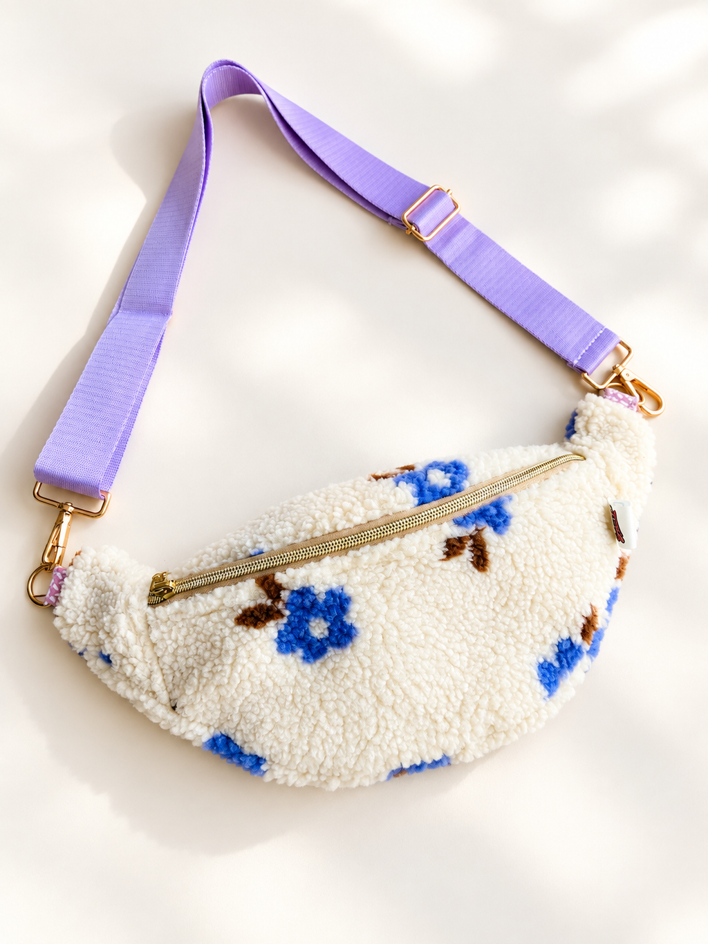 Sac banane sherpa fleurs