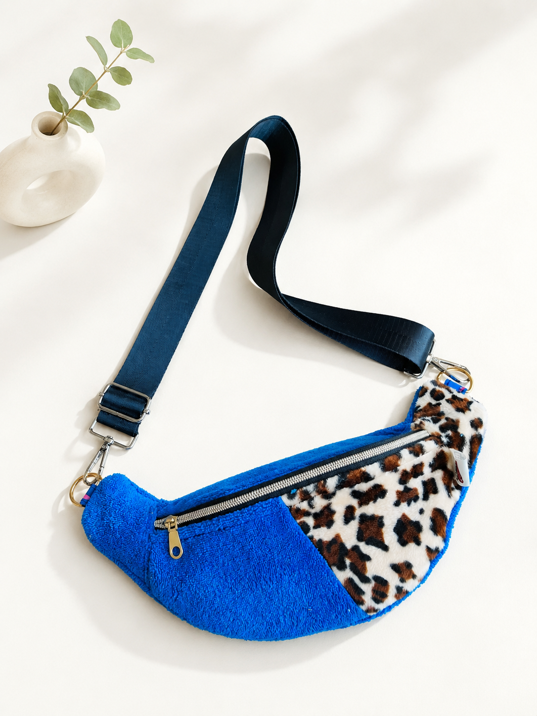 Sac banane éponge léopard blue